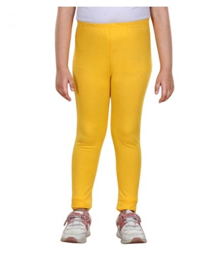 Generic Girl's Cotton Lycra Solid Elasticated Leggings (Yellow) Generic Girl's Cotton Lycra Solid Elasticated Leggings (Yellow)