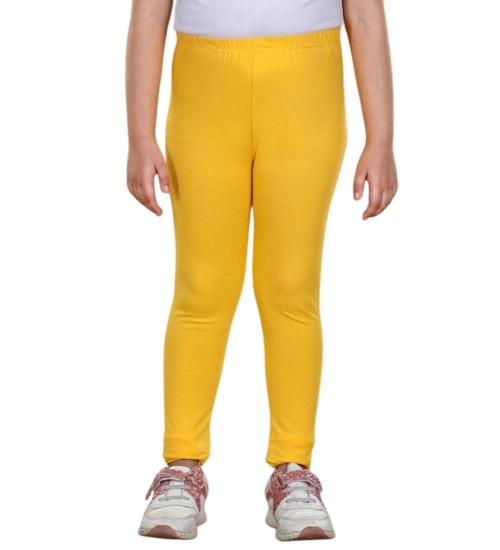 Generic Girl's Cotton Lycra Solid Elasticated Leggings (Yellow) Generic Girl's Cotton Lycra Solid Elasticated Leggings (Yellow)