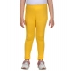 Generic Girl's Cotton Lycra Solid Elasticated Leggings (Yellow)