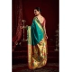 Generic Women's Silk Blend Woven Saree With Unstitched Blouse 5.5 Mtr (Aqua_Blue)
