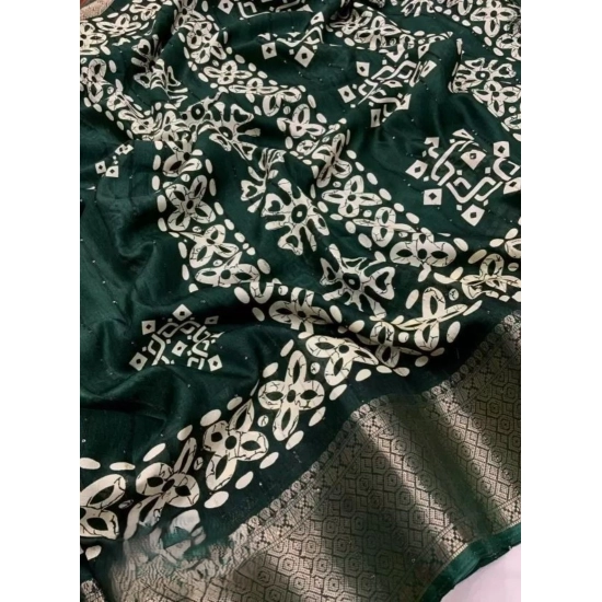 Generic Women's Cotton Silk Printed Saree With Unstitched Blouse 5.5Mtr (Green) Generic Women's Cotton Silk Printed Saree With Unstitched Blouse 5.5Mtr (Green)