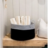 Generic Cotton Pack Of_1 14x12 Inch Laundry Storage Basket For Clothes (Grey-Black) Generic Cotton Pack Of_1 14x12 Inch Laundry Storage Basket For Clothes (Grey-Black)