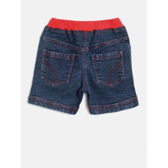 Generic Girl's Denim Lace Inserts Sleeveless Shorts (Blue-Red)