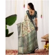 Generic Women's Faux_Silk Printed Saree With Unstitched Blouse 5.5Mtr (Off_White)