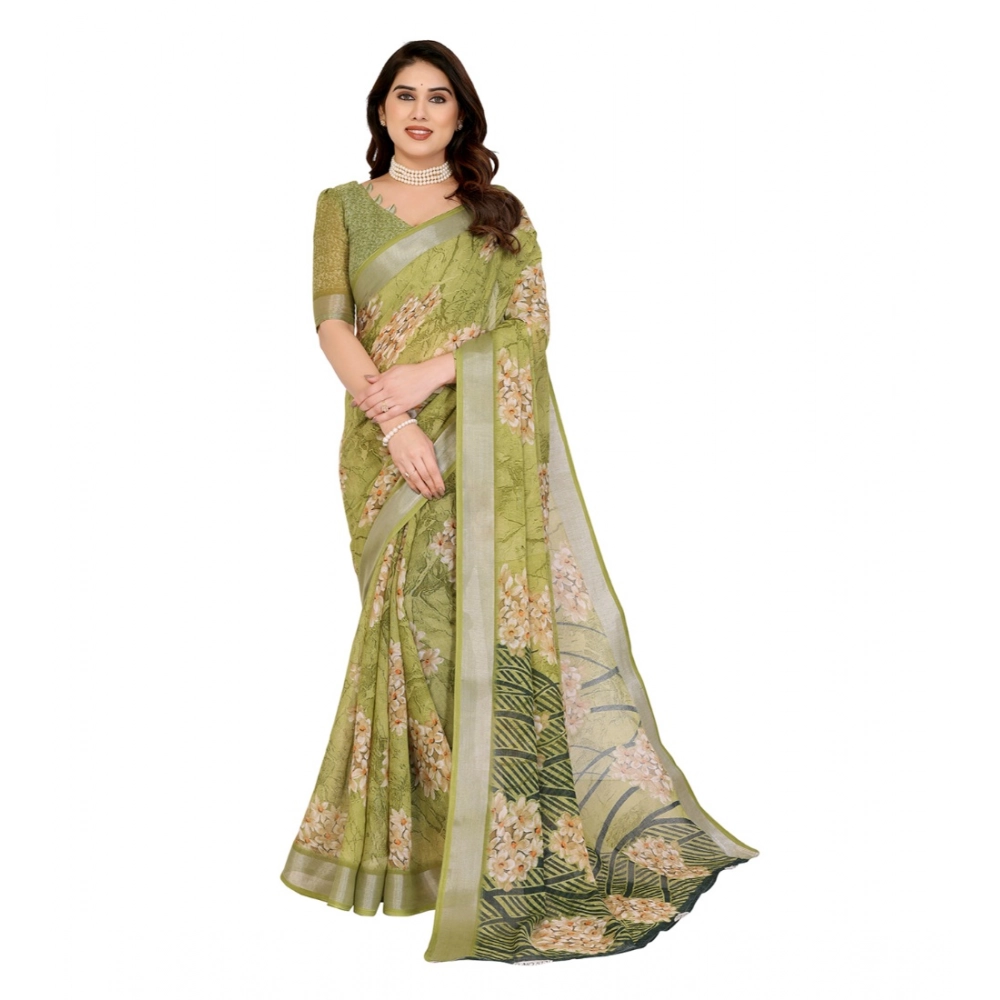 Generic Women's Georgette Printed Saree With Unstitched Blouse 5.5Mtr (Green) Generic Women's Georgette Printed Saree With Unstitched Blouse 5.5Mtr (Green)
