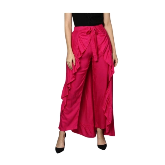 Generic Women's Rayon Ruffled Elasticated Skirt (Pink) Generic Women's Rayon Ruffled Elasticated Skirt (Pink)