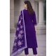 Generic Women's Chanderi Silk Ethnic Motif V-Neck 3/4th Sleeve Kurti With Pant Dupatta Set (Purple) Generic Women's Chanderi Silk Ethnic Motif V-Neck 3/4th Sleeve Kurti With Pant Dupatta Set (Purple)