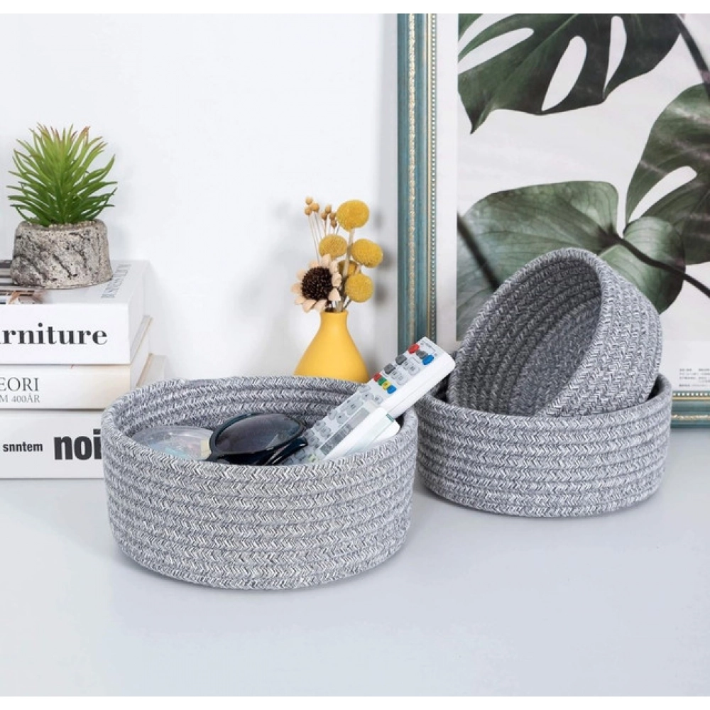 Generic Cotton 8x3 Inch Kidi Round 3 Set Bedside Organizer With Out Lid (Gray) Generic Cotton 8x3 Inch Kidi Round 3 Set Bedside Organizer With Out Lid (Gray)