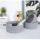 Generic Cotton 8x3 Inch Kidi Round 3 Set Bedside Organizer With Out Lid (Gray)