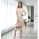 Women's PU Leather Solid Shoulder Zipper Handbag (Pink)