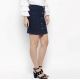 Generic Women's Denim Front Button Buttoned Skirt (Blue)