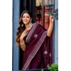 Generic Women's Faux Shimmer Floral Embroidery Ready to wear Saree With Unstitched Blouse 5.5Mtr (Maroon) Generic Women's Faux Shimmer Floral Embroidery Ready to wear Saree With Unstitched Blouse 5.5Mtr (Maroon)