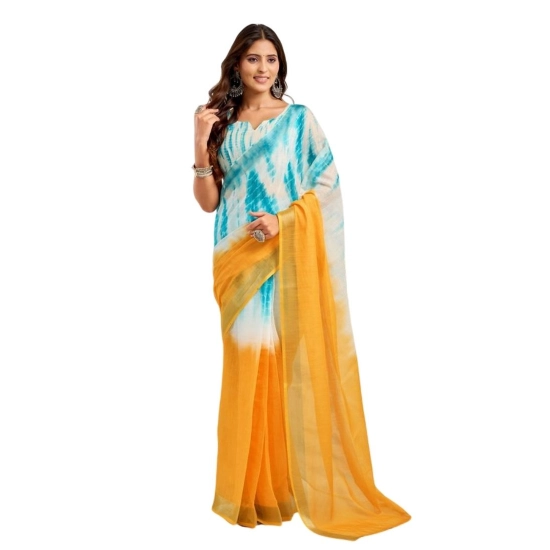 Generic Women's Faux Linen Abstract Print Ready to wear Saree With Unstitched Blouse 5.5Mtr (Multicolor) Generic Women's Faux Linen Abstract Print Ready to wear Saree With Unstitched Blouse 5.5Mtr (Multicolor)