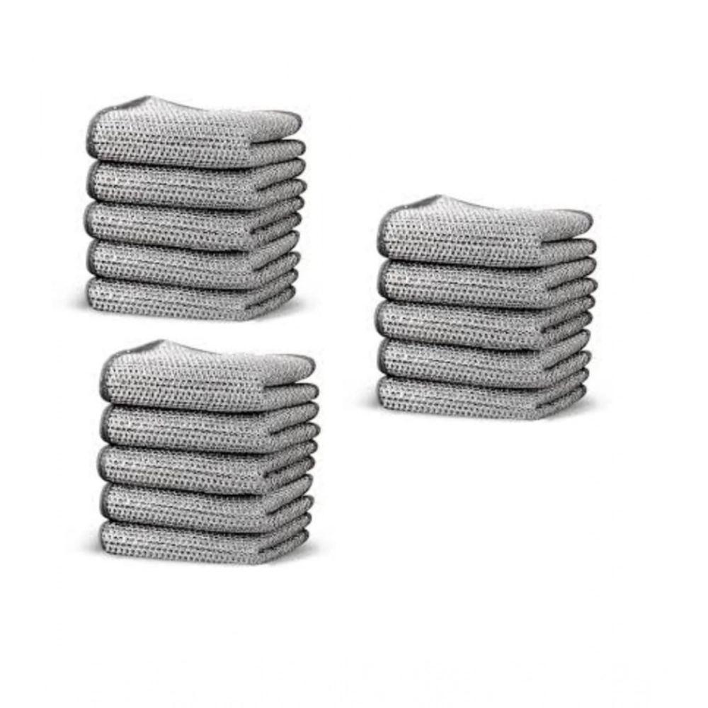 Generic Pack of 15 Stainless Steel Dishwash Scrub (Silver)