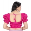 Generic Women's Jimmy Solid Designer Neck Elastic Sleeve Readymade Blouse (Pink 38 , Alterable up to 42)-PID65832