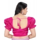 Generic Women's Jimmy Solid Designer Neck Elastic Sleeve Readymade Blouse (Pink 38 , Alterable up to 42)-PID65832