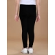Generic Girl's Cotton Lycra Solid Elasticated Leggings (Black)