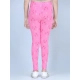 Generic Girl's Cotton Lycra Printed Elasticated Leggings (Pink)