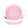 Generic Cotton White Basket 2 Pcs Storage Basket For Clothes (Pink-White)