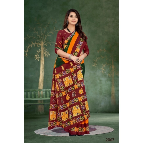 Generic Women's Soft Pure Cotton Printed Saree With Unstitched Blouse 5.5Mtr (Green) Generic Women's Soft Pure Cotton Printed Saree With Unstitched Blouse 5.5Mtr (Green)