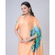 Generic Women's Soft Crepe Silk Printed Ready To Wear Saree With Unstitched Blouse 5.5Mtr (Orange)