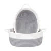 Generic Cotton Grey White 2 Pcs Storage Basket For Clothes (Grey-White) Generic Cotton Grey White 2 Pcs Storage Basket For Clothes (Grey-White)