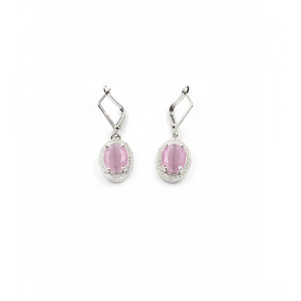 Generic Women's Brass Silver Plated Pendant Set (Pink) Generic Women's Brass Silver Plated Pendant Set (Pink)