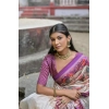 Generic Women's Faux_Tussar Floral Jal With Patola Print Saree With Unstitched Blouse 5.5Mtr (Lavender)