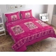 Generic Fleece Floral Printed Double Polar Warm Bedsheet with 2 Pillow Cover (Pink)