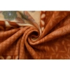 Generic Fleece Floral Printed Double Polar Warm Bedsheet with 2 Pillow Cover (Orange)