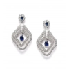 Generic Women's Brass Silver Plated Drop Earrings (Blue) Generic Women's Brass Silver Plated Drop Earrings (Blue)