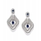 Generic Women's Brass Silver Plated Drop Earrings (Blue) Generic Women's Brass Silver Plated Drop Earrings (Blue)