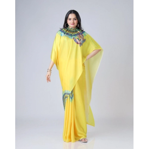 Women's Soft Crepe Silk Printed Ready To Wear Saree With Unstitched Blouse 5.5Mtr (Yellow) Women's Soft Crepe Silk Printed Ready To Wear Saree With Unstitched Blouse 5.5Mtr (Yellow)