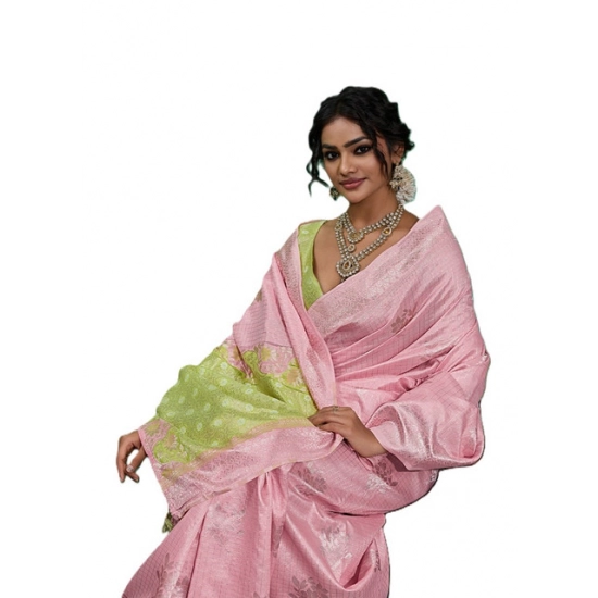 Generic Women's Linen Cotton Printed Saree With Unstitched Blouse 5.5Mtr (Pink) Generic Women's Linen Cotton Printed Saree With Unstitched Blouse 5.5Mtr (Pink)
