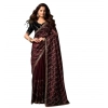 Generic Women's Net Sequence Saree With Unstitched Blouse 5.5Mtr (Maroon)