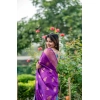 Generic Women's Katan_Silk Zari_Weaving Saree With Unstitched Blouse 5.5Mtr (Purple)