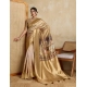 Generic Women's Silk Printed Saree With Unstitched Blouse 5.5Mtr (Gold)