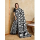 Generic Women's Silk Blend Printed Saree With Unstitched Blouse 5.5Mtr (Black)