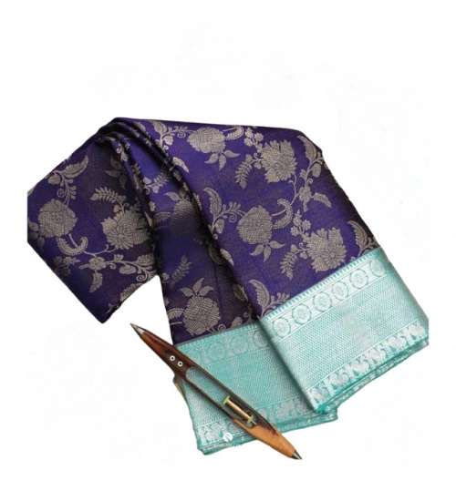 Generic Women's Soft Litchi Silk Jacquard Work Saree With Unstitched Blouse 5.5Mtr (Blue) Generic Women's Soft Litchi Silk Jacquard Work Saree With Unstitched Blouse 5.5Mtr (Blue)