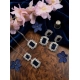 Generic Women's Brass Silver Plated Pendant Set (Blue)