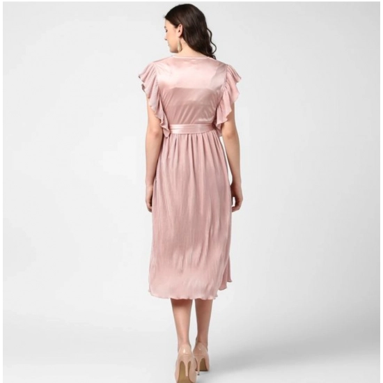 Generic Women's Polyester Pleated Flutter Dress (Champagne Gold) Generic Women's Polyester Pleated Flutter Dress (Champagne Gold)
