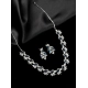 Generic Women's Brass Silver Plated Necklace set (Blue) Generic Women's Brass Silver Plated Necklace set (Blue)