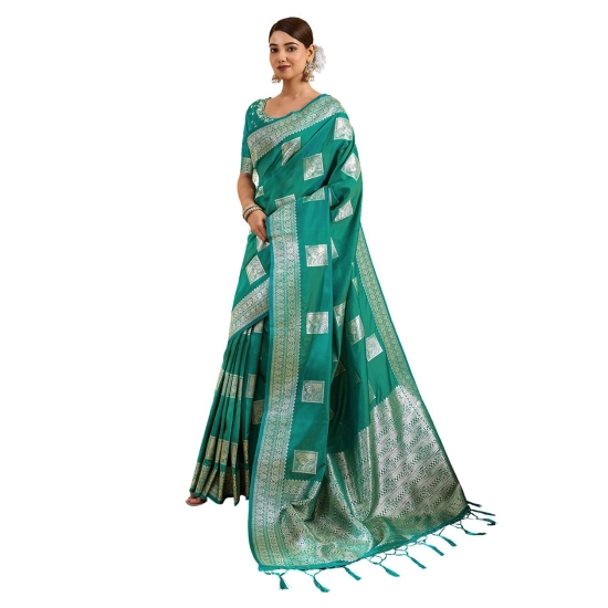 Generic Women's Silk Blend Printed Saree With Unstitched Blouse 5.5Mtr (Sea Green) Generic Women's Silk Blend Printed Saree With Unstitched Blouse 5.5Mtr (Sea Green)