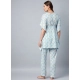 Generic Women's Rayon Floral Kaftan Sleeve Kaftan Sets (Light Blue) Generic Women's Rayon Floral Kaftan Sleeve Kaftan Sets (Light Blue)