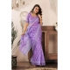 Generic Women's Linen Cotton Printed Ready To Wear Saree With Unstitched Blouse 5.5 Mtr (Lavender)