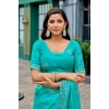 Generic Women's Faux Shimmer Floral Embroidery Ready to wear Saree With Unstitched Blouse 5.5Mtr (Turquoise) Generic Women's Faux Shimmer Floral Embroidery Ready to wear Saree With Unstitched Blouse 5.5Mtr (Turquoise)