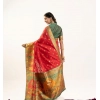Generic Women's Faux_Banarasi Woven Motifs Saree With Unstitched Blouse 5.5Mtr (Orange)
