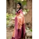 Generic Women's Litchi silk Printed Saree With Unstitched Blouse (Beige)