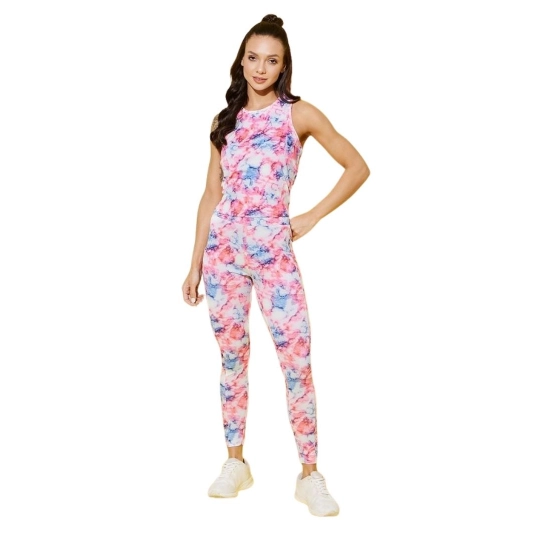 Generic Women's Polyester Lycra Printed Sleeveless Active Wear (Multicolor) Generic Women's Polyester Lycra Printed Sleeveless Active Wear (Multicolor)