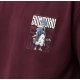 Generic Men's Cotton Blend Printed Oversized Round Neck Half Sleeve T-Shirt (Wine)